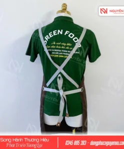 Tạp dề nâu Green Food dây đeo chắc chắn