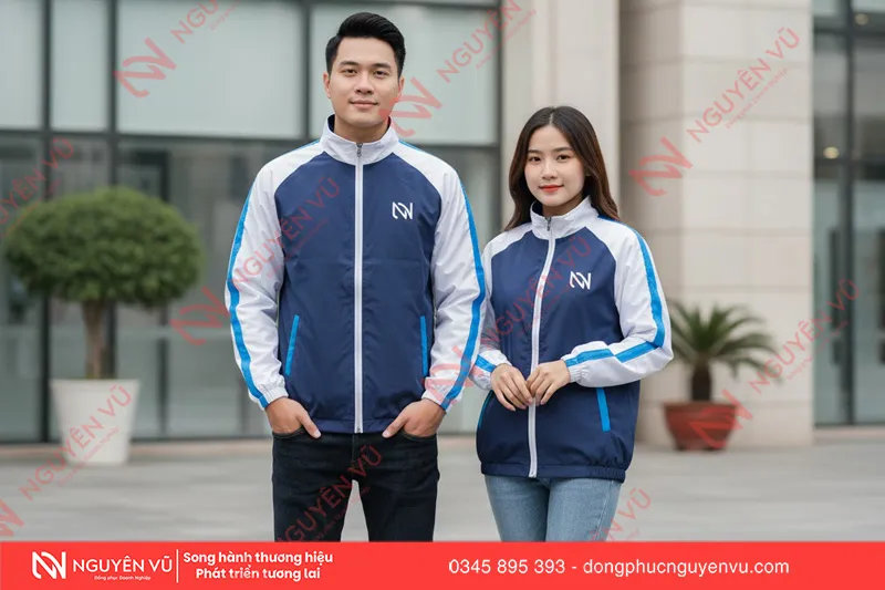 Áo khoác gió thiết kế nhẹ, chắn gió, phù hợp làm đồng phục
