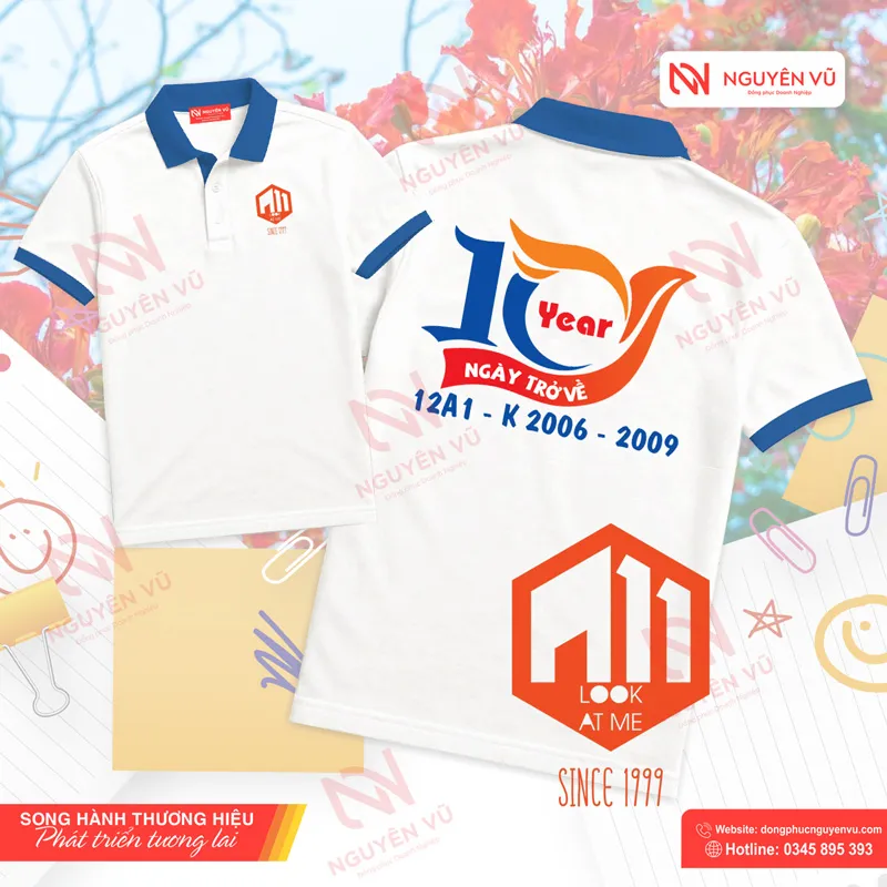 ao-ky-niem-10-nam-polo Áo kỷ niệm 10 năm ra trường polo cổ bẻ lịch sự, sang trọng