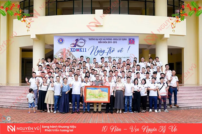 Áo kỷ niệm 10 năm ra trường chụp tập thể lớp họp lớp