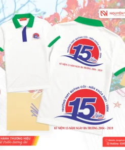 Áo kỷ niệm 15 năm ra trường in logo sắc nét