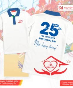 Áo kỷ niệm 25 năm ngày ra trường in logo trường
