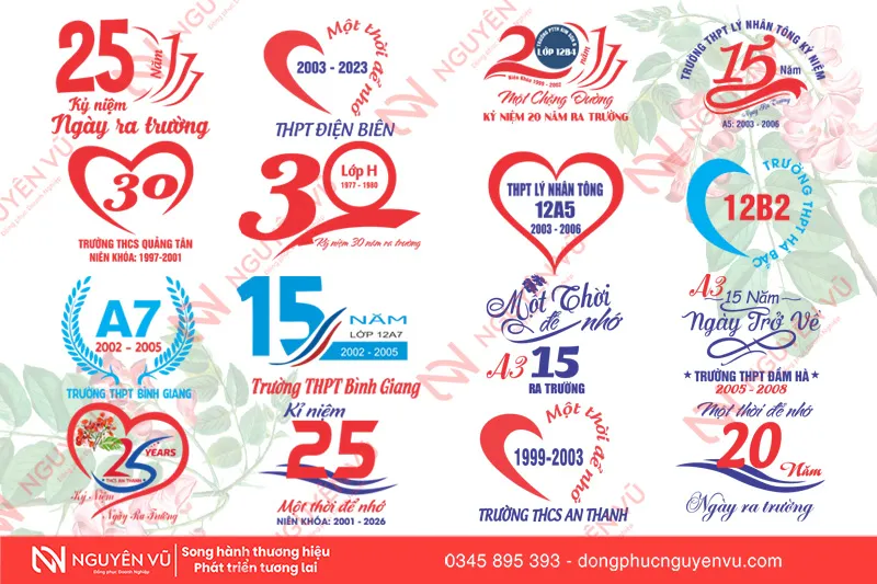 Logo lớp học thiết kế riêng cho áo kỷ niệm ra trường độc quyền