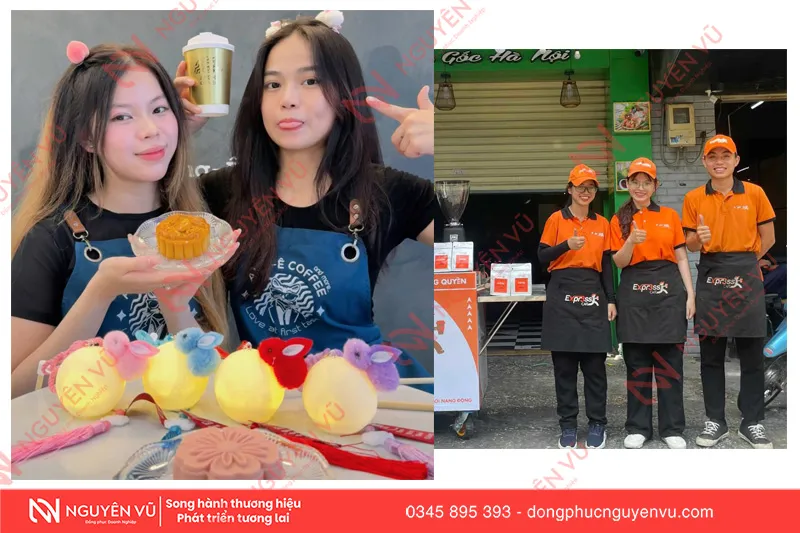 Tạp dề quán trà sữa trẻ trung năng động