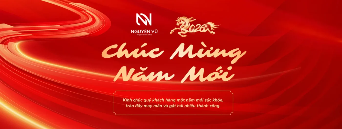 Slider Tết 2026 Đồng Phục Nguyên Vũ chúc mừng năm mới an khang thịnh vượng